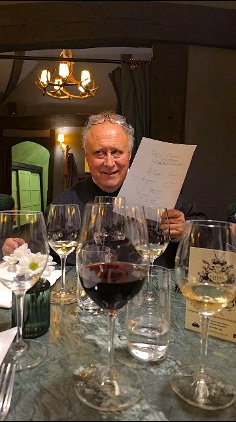 Winemaker from Finca Allende presenting wines at a wine dinner in Winchester